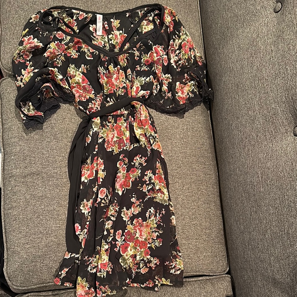 Floral Black Dress